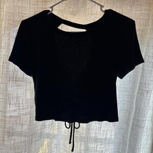 Wild Fable Black Cutout Crop Top